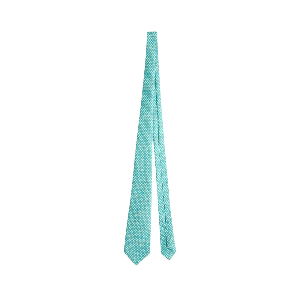Kiton Gestippelde Zijden Stropdas Green Unisex