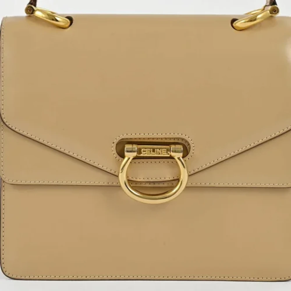 Celine Vintage Pre-owned Leather celine-bags Beige Dames