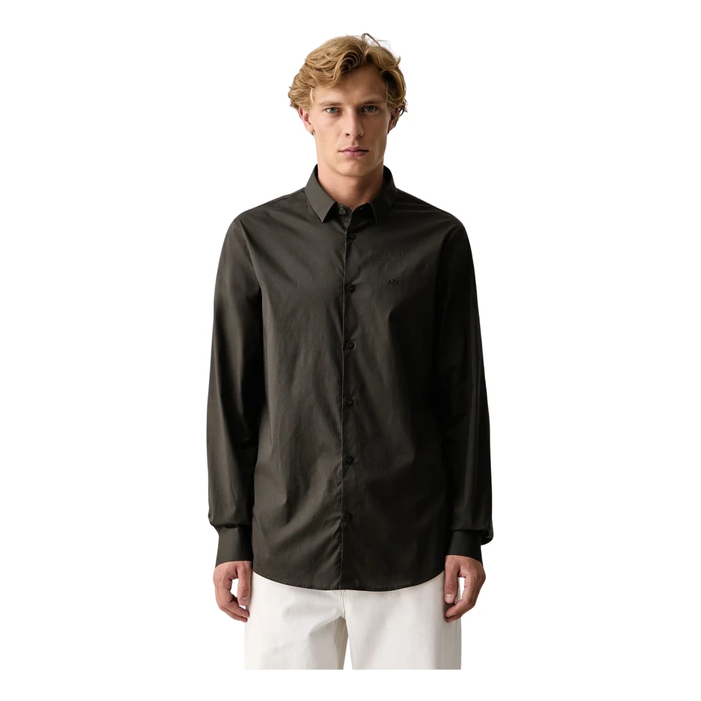 Armani Exchange Camicia Slim Fit In Popeline Di Cotone Stretch - Immagine 2