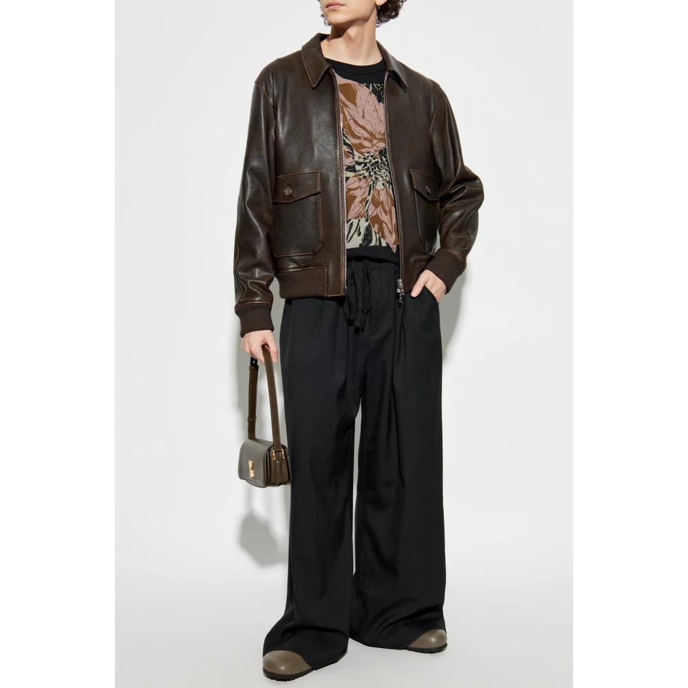 Officine Générale Leren jas Brown Heren