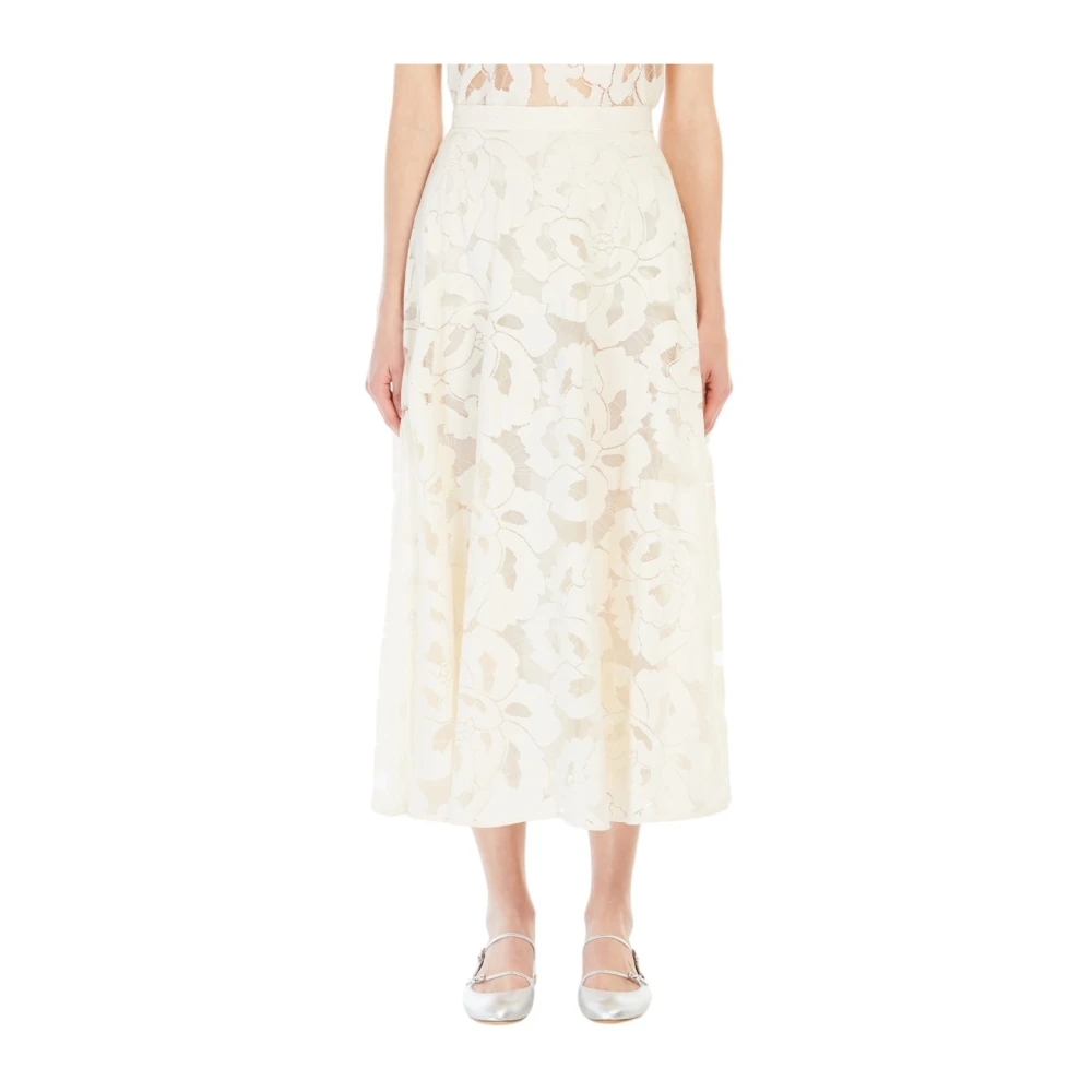 Max Mara Studio Jersey Rok White Dames