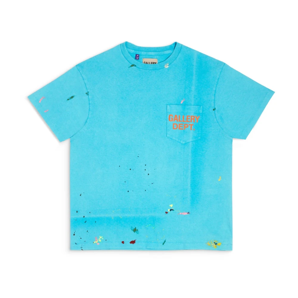Gallery Dept. Vintage Logo T-shirt met Verfspetters Blue Heren