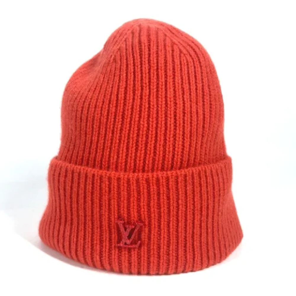 Louis Vuitton Vintage Pre-owned Cashmere hats Red Dames