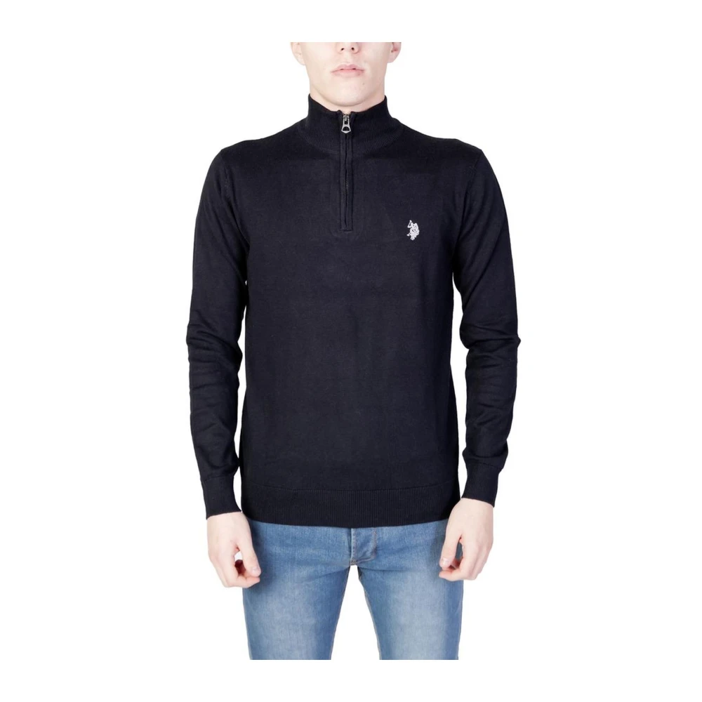 U.s. Polo Assn. Zwarte Katoen Polyamide Blend Trui Black Heren