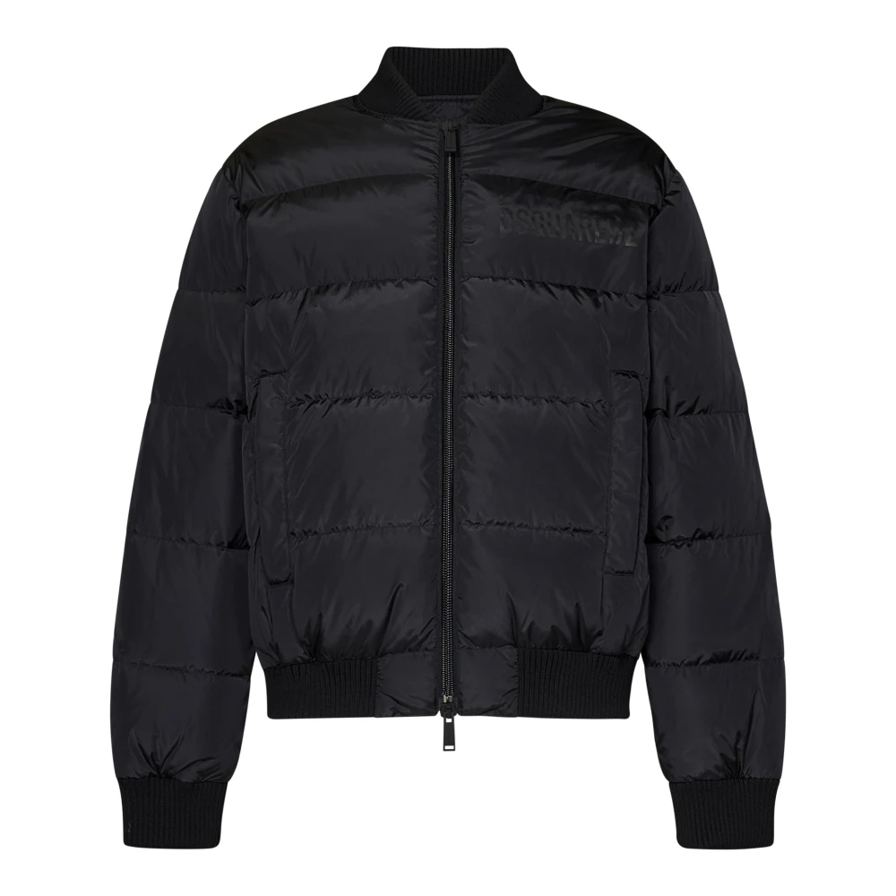 Dsquared2 Zwarte Gewatteerde Puffer Bomberjack Black Heren