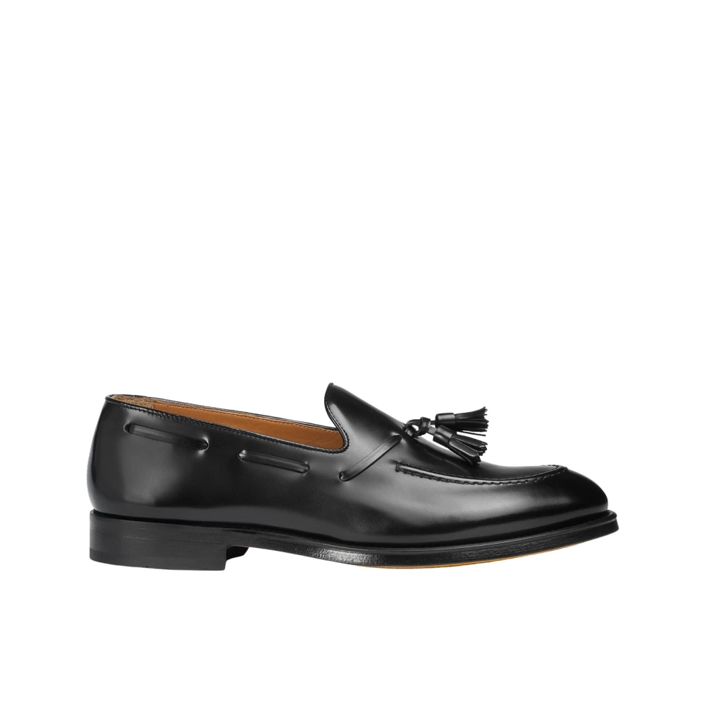 Doucal's Black Loafers, Male, 11 Uk, Leather Loafer With Tassels