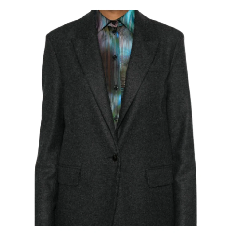 Forte Antraciet Wollen Blazer met Melange Effect Gray Dames