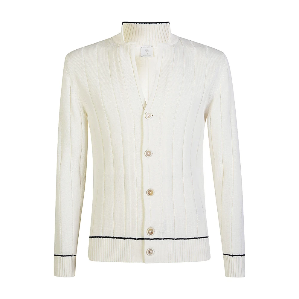 Eleventy Staande Kraag Katoenen Vest White Heren