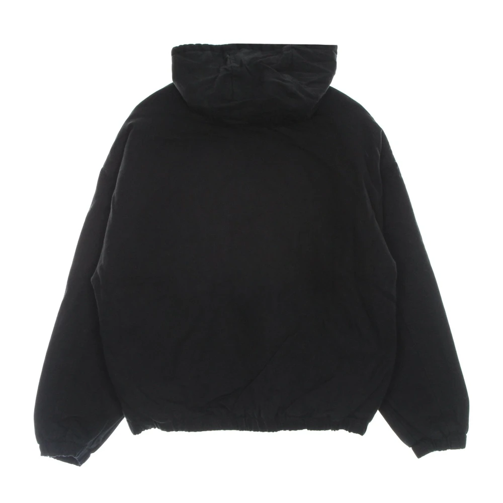 Obey Zwarte Hoodie Jas Katoenen Canvas Flanel Black Heren