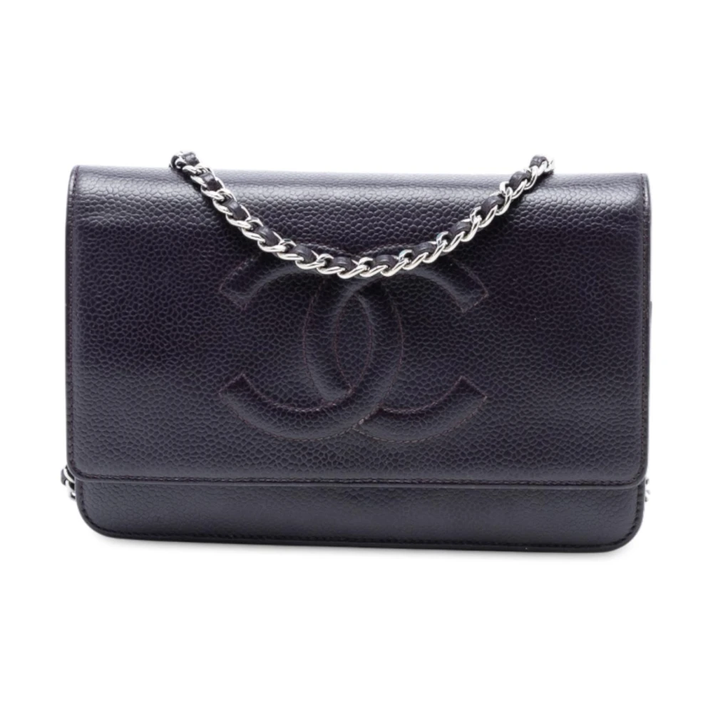 Chanel Vintage Women's Purple Pre-Owned Chain Wallet