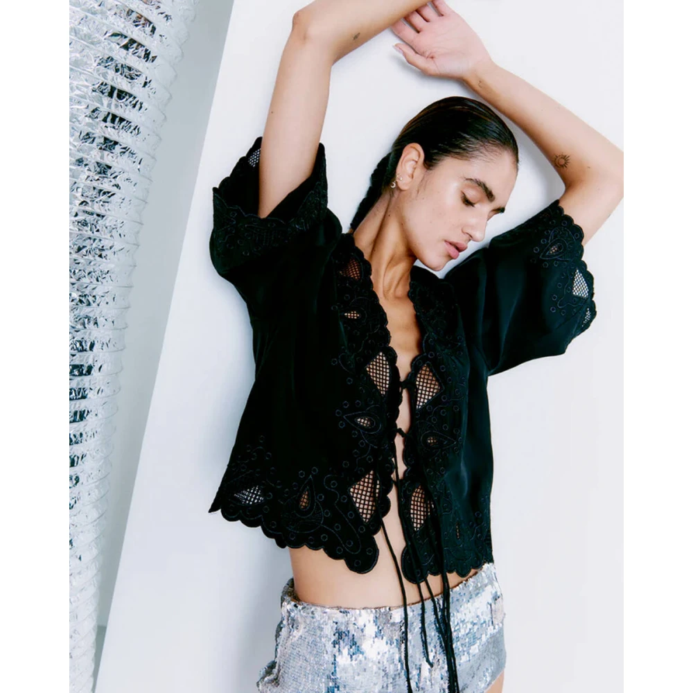 Copenhagen Muse Madelyn Blouse met lange mouwen Black Dames