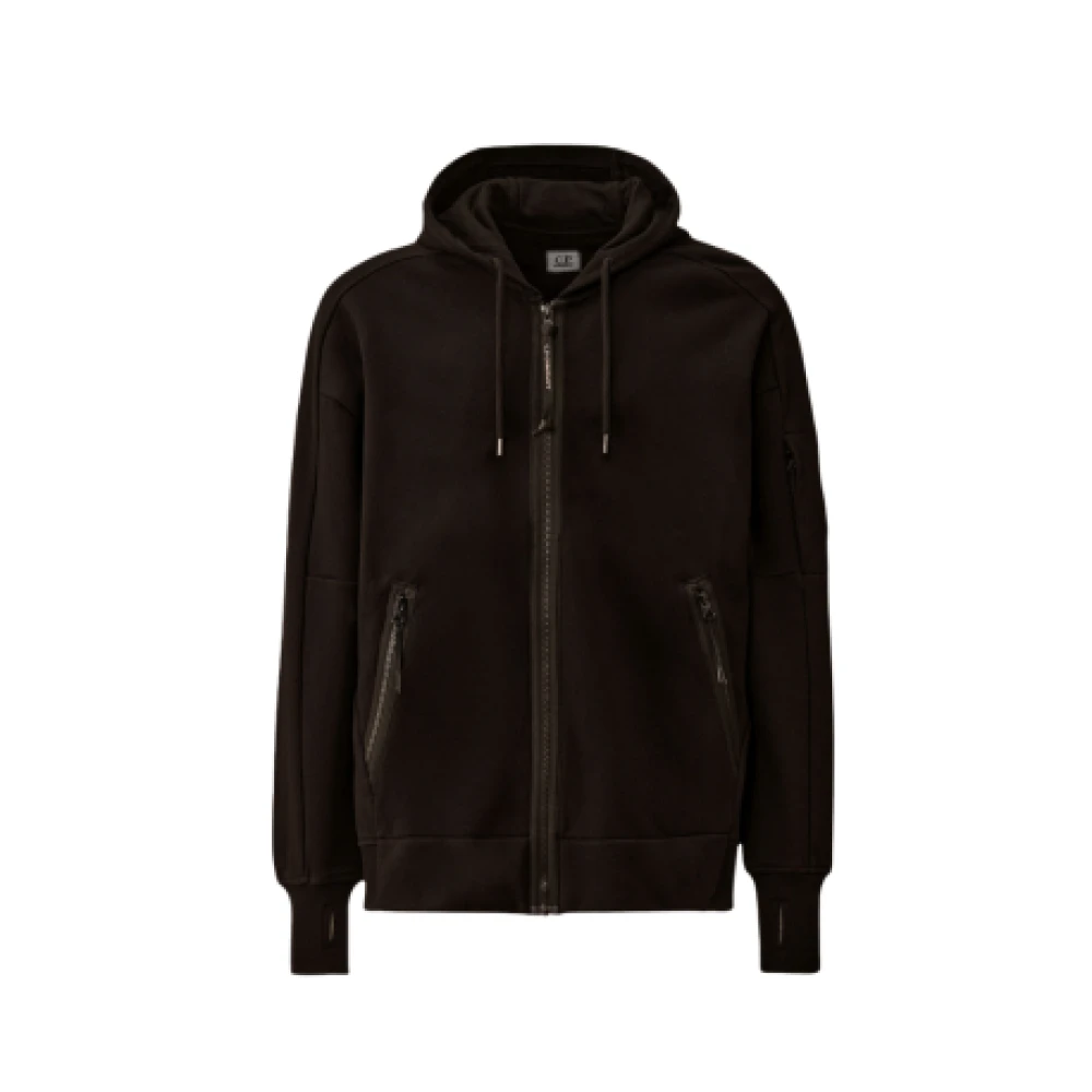 C.p. Company Men's Black Zip-Through Hoodie - Zip-Throughs - Xl - Sweatshirts & Hoodies