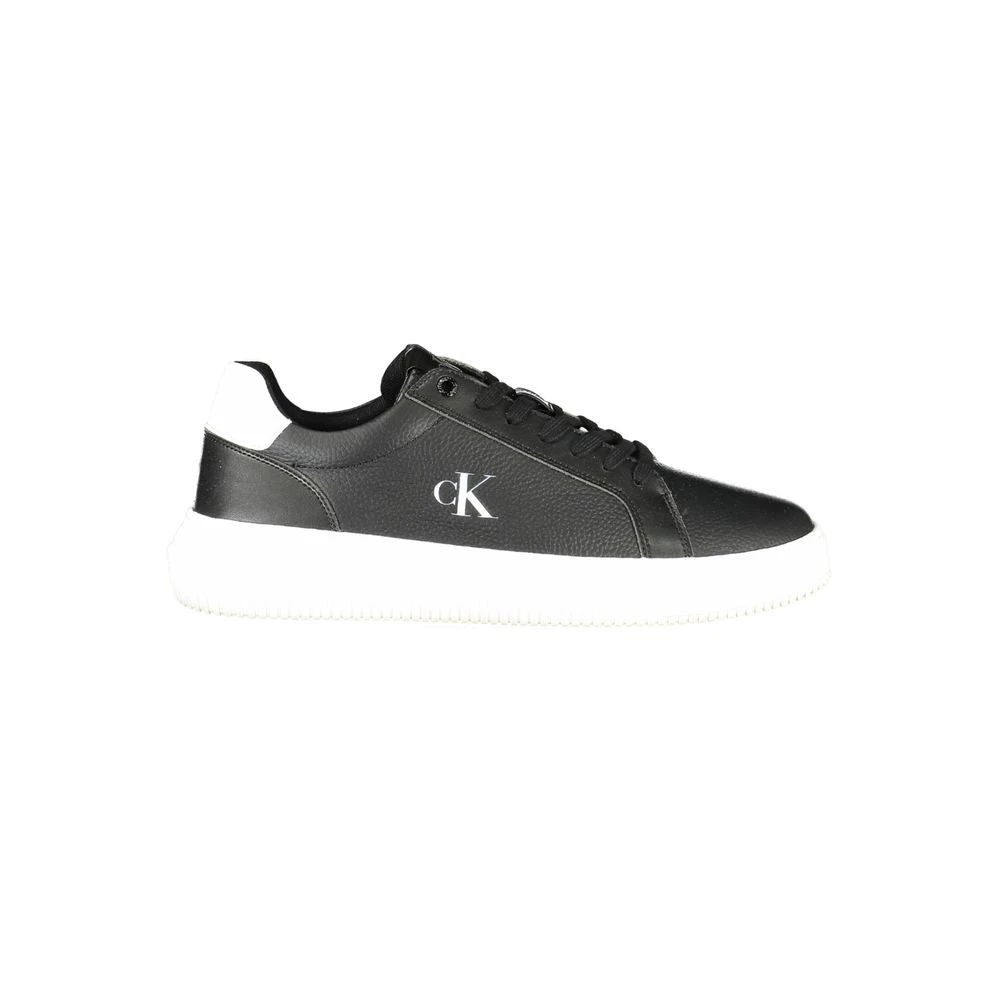 Calvin Klein Men's Black Leather Sneaker