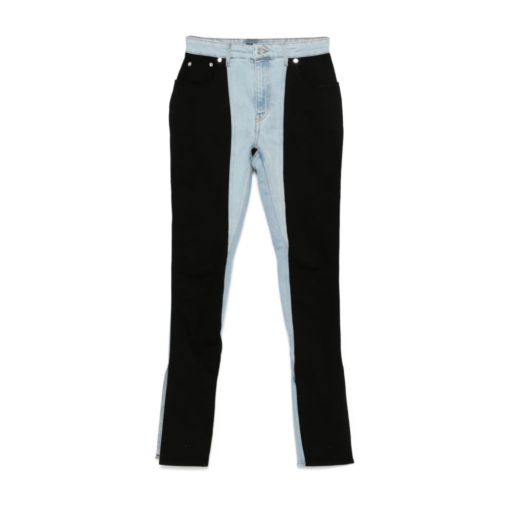 Mugler Twee-Tone Skinny Cut Denim Jeans Blue Dames