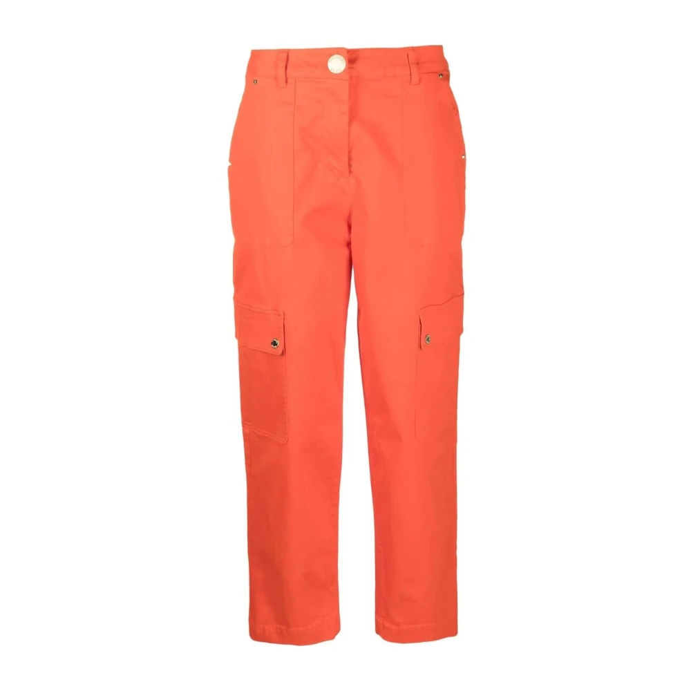 Michael Kors Cargo Broek in Wit Katoen Elastaan Orange Dames