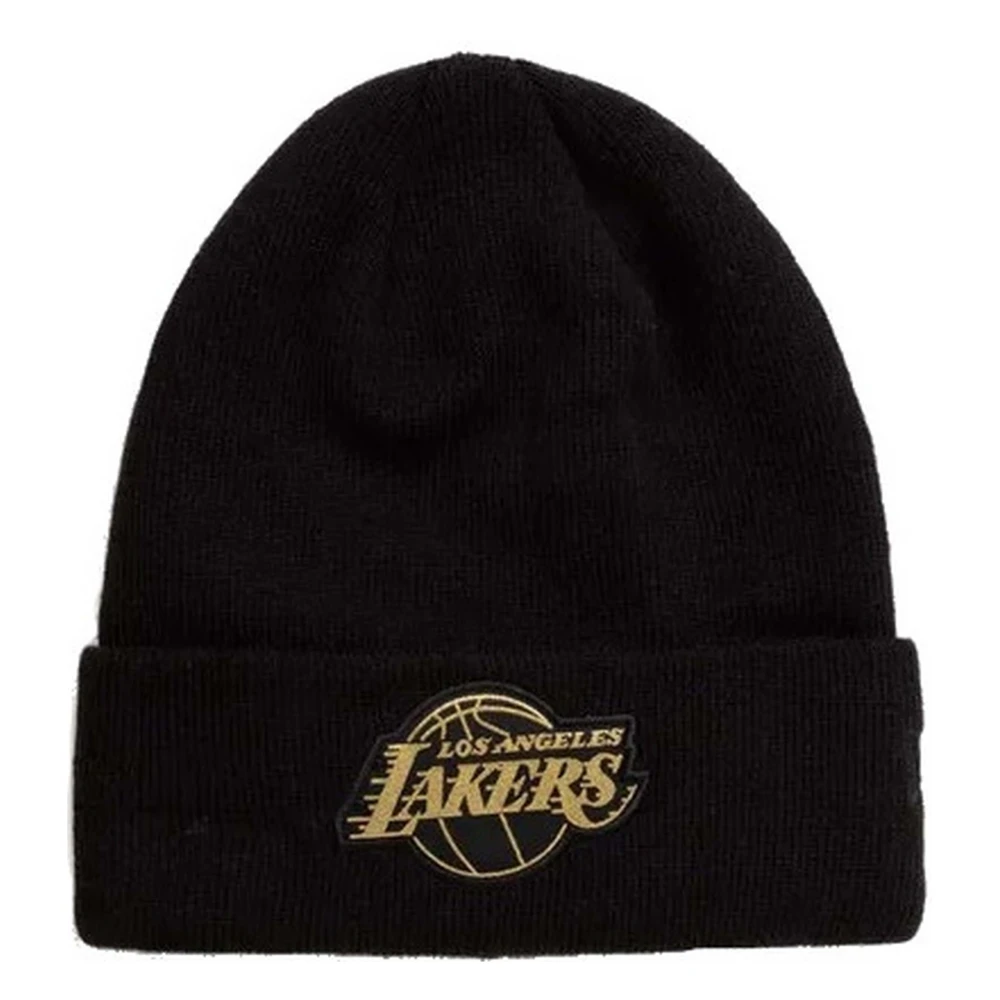 New era NBA L.A Lakers Metallic Badge Beanie Wool Cap Black Unisex