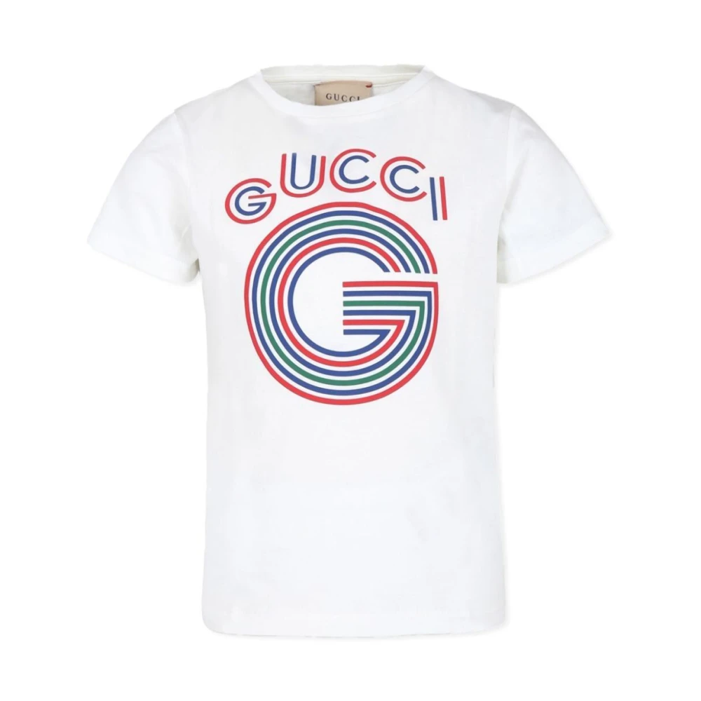 Gucci Vit Kortärmad T-shirt White, Flicka