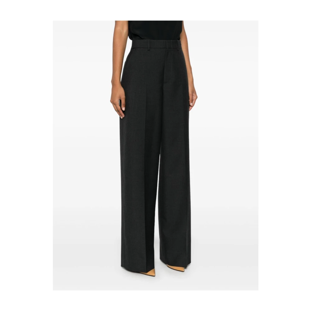 Gucci Grijze wollen broek met wijde pijpen Gray Dames