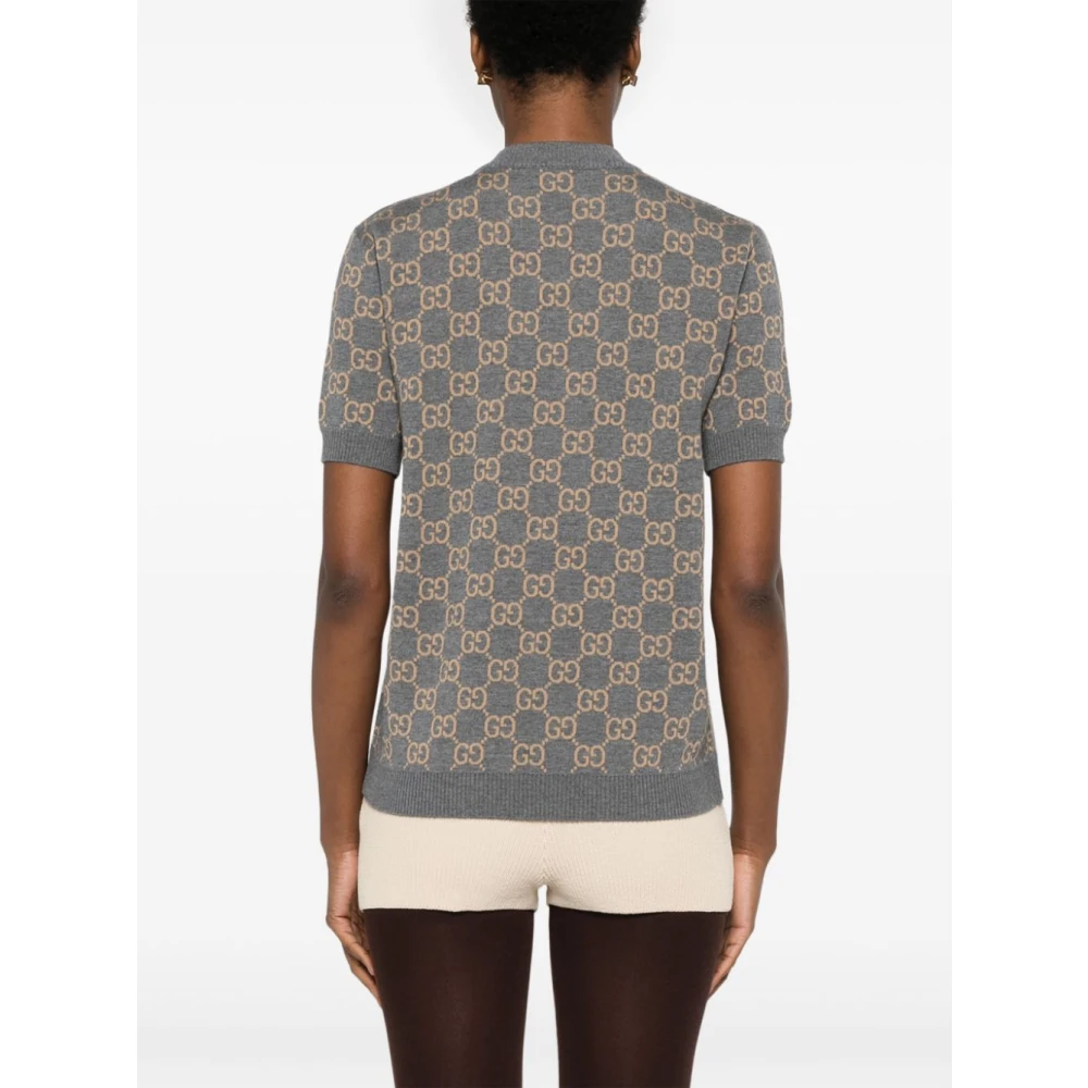 Gucci Omkeerbare Wollen Gebreide Trui Gray Dames