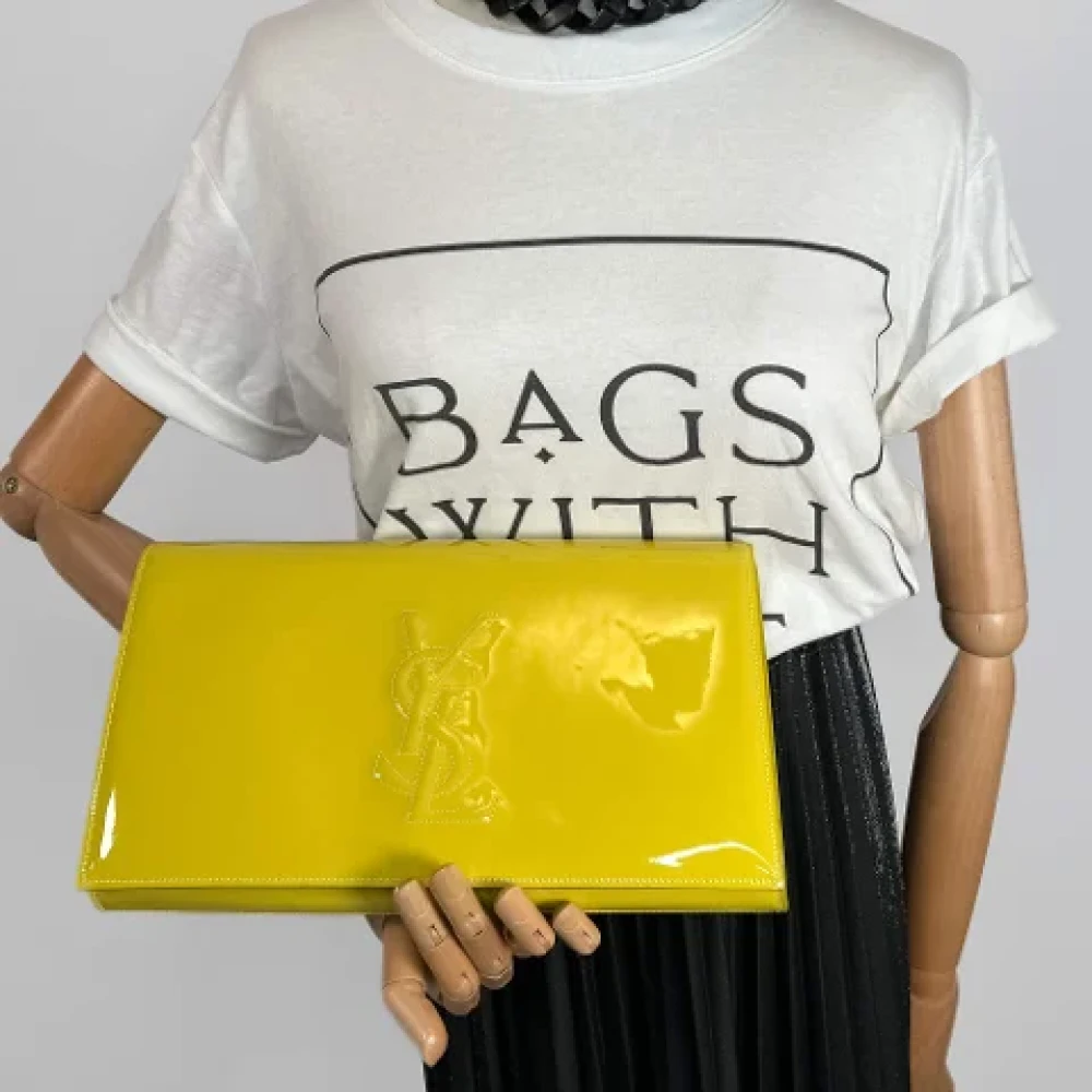 Yves Saint Laurent Vintage Pre-owned Leather clutches Yellow Dames