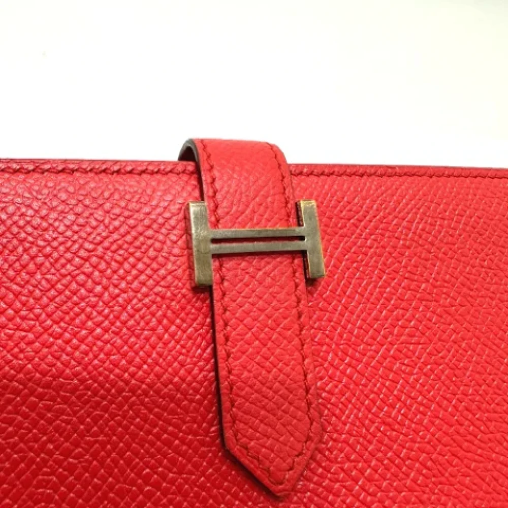 Hermès Vintage Pre-owned Leather wallets Red Dames