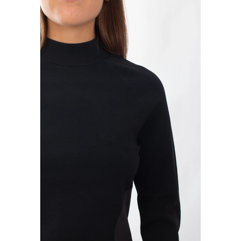 Y-3 Zwarte Mesh Gebreide Longsleeve Top Black Dames
