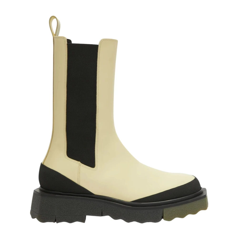 Off White, Skor, Dam, 37 EU, Läder, Chelsea Boots med Svamp-effekt Sula