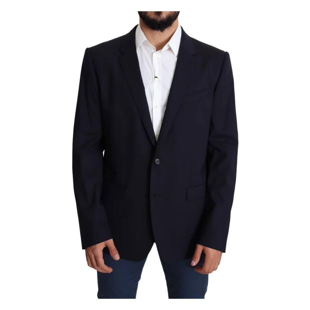 Dolce & Gabbana Uomo Nero Elegante Blazer In Lana Per