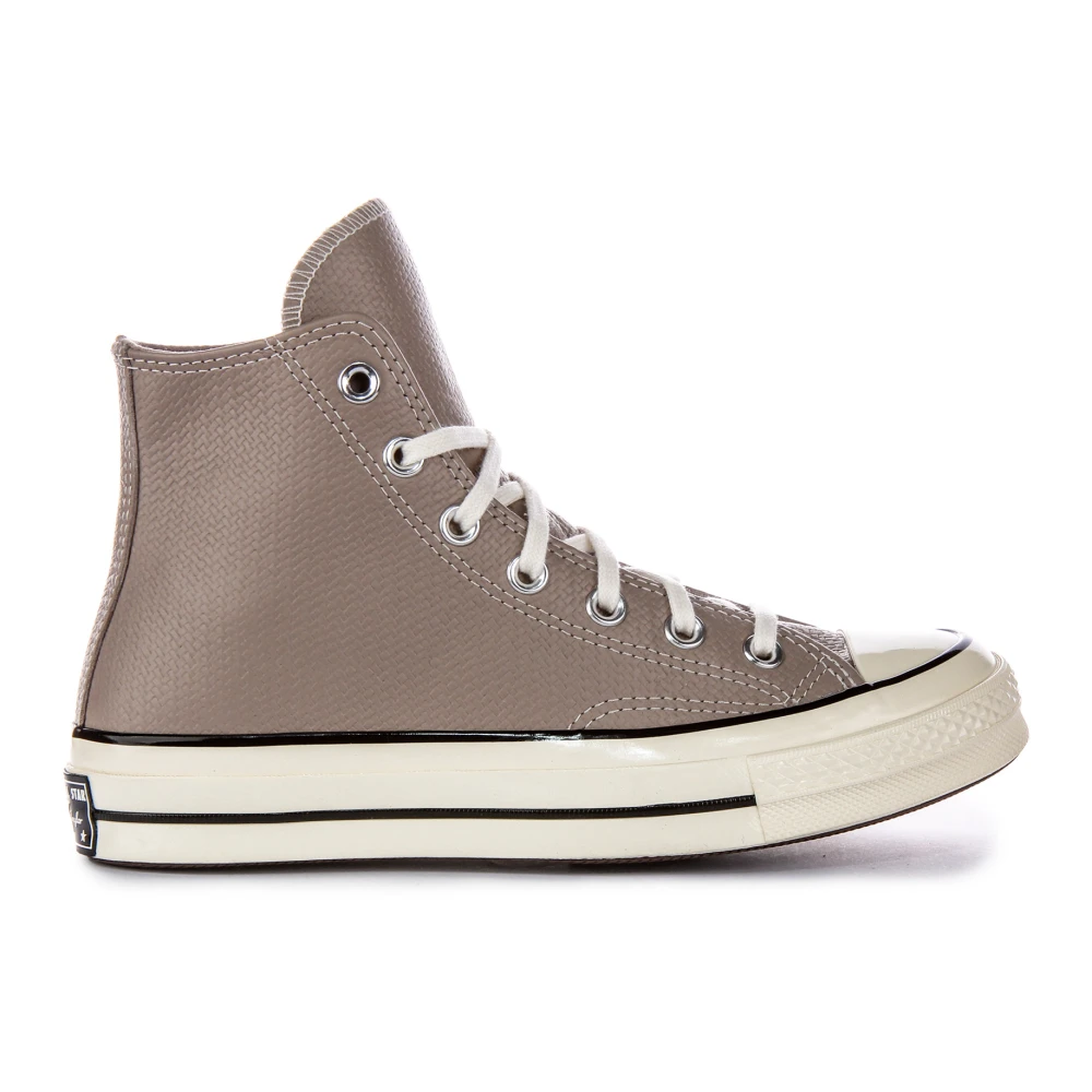 Converse Women's Gray Sneakers, 10 Uk, Grey Leather Hi-Top Trainers