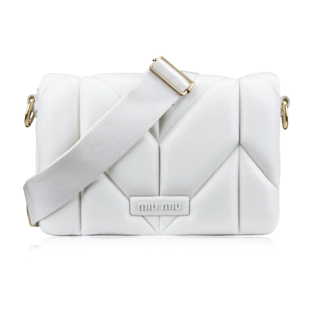 Miu Miu Women's White Quilted Leather Shoulder Bag