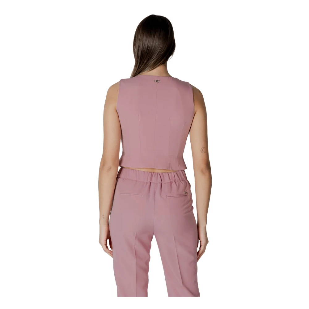Liu Jo Roze V-hals Mouwloos Gilet Pink Dames