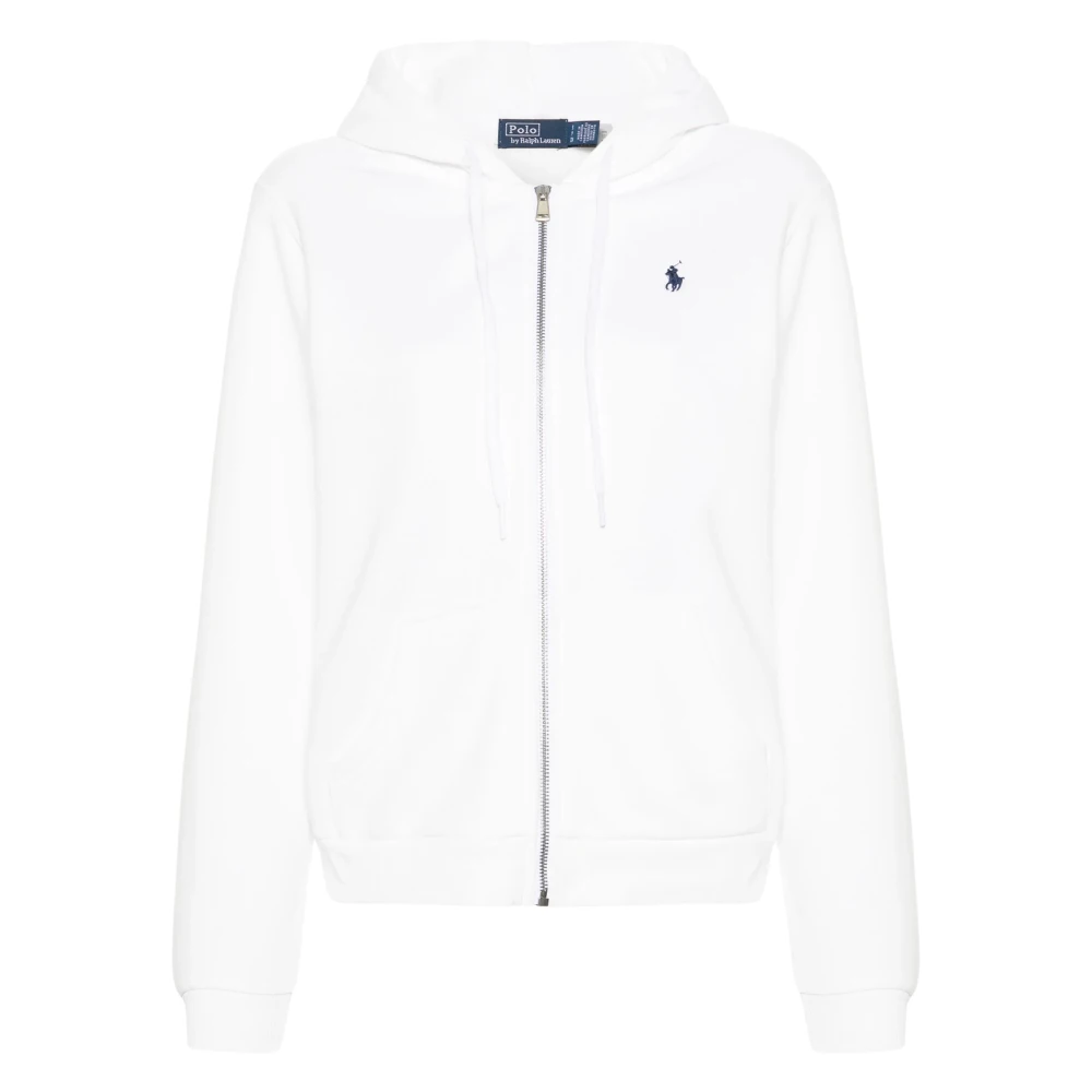 Polo Ralph Lauren Witte Sweater met Capuchon en Rits White Dames