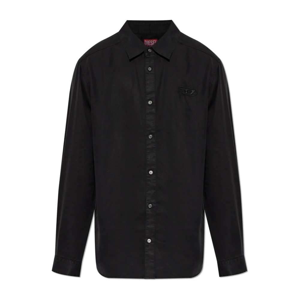 Diesel Mannelijk Zwart Overhemden Heren, Xs, S-Simply-Wrd-Hpag Shirt
