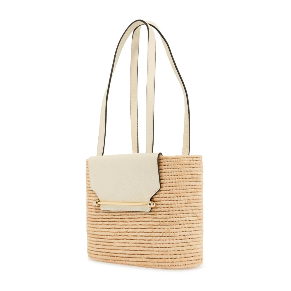Strathberry Elegante Vanille Raffia Manden Tas Beige Dames