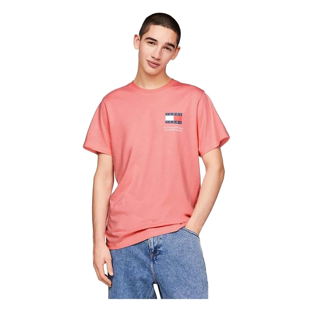 Tommy Hilfiger Slim Essential Flag T-shirt Pink Heren