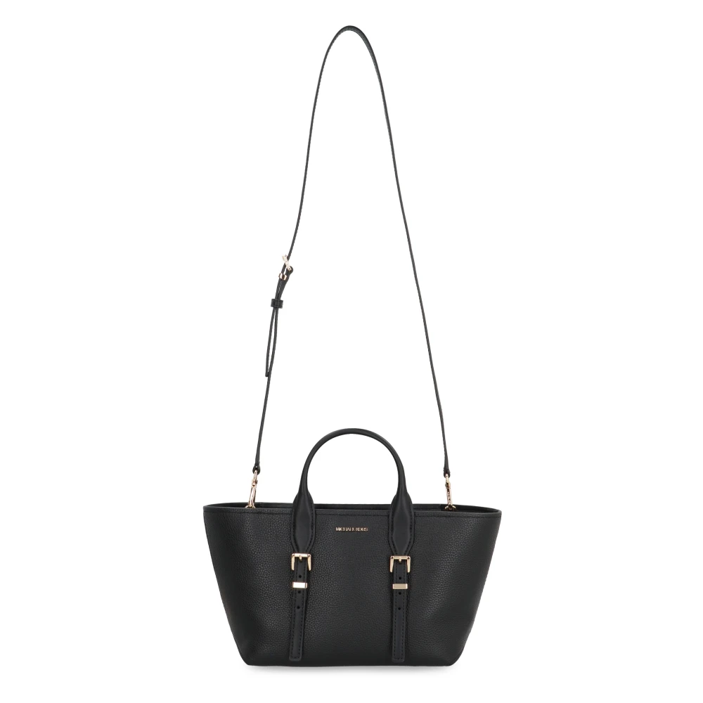 Michael Kors Korrelig Leren Handtas met Afneembare Band Black Dames