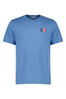 Broderad Trikolor Logotyp Bomulls T-shirt