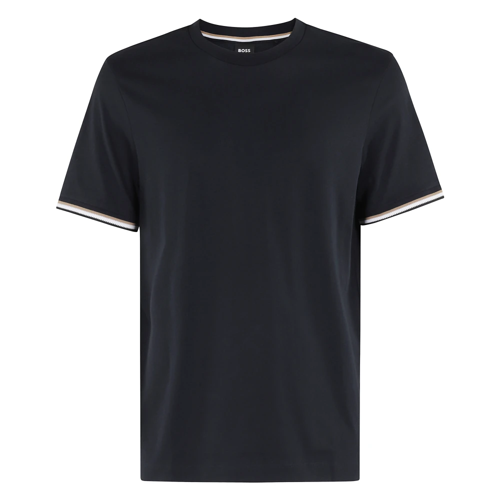 Hugo Boss Elegante Zwarte Leren Schoenen Blue Heren