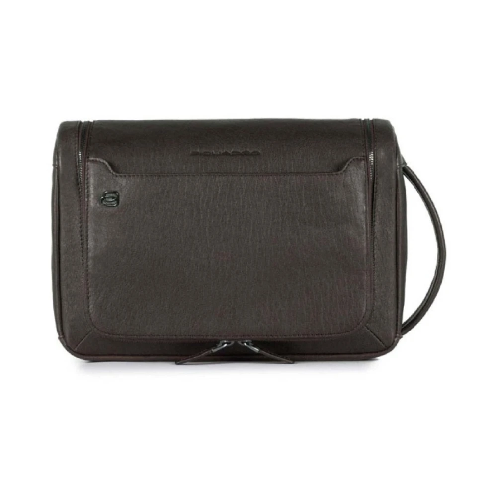 Piquadro Unisex Brown Toilet Bags, One Size, Black Square Toiletry Bag