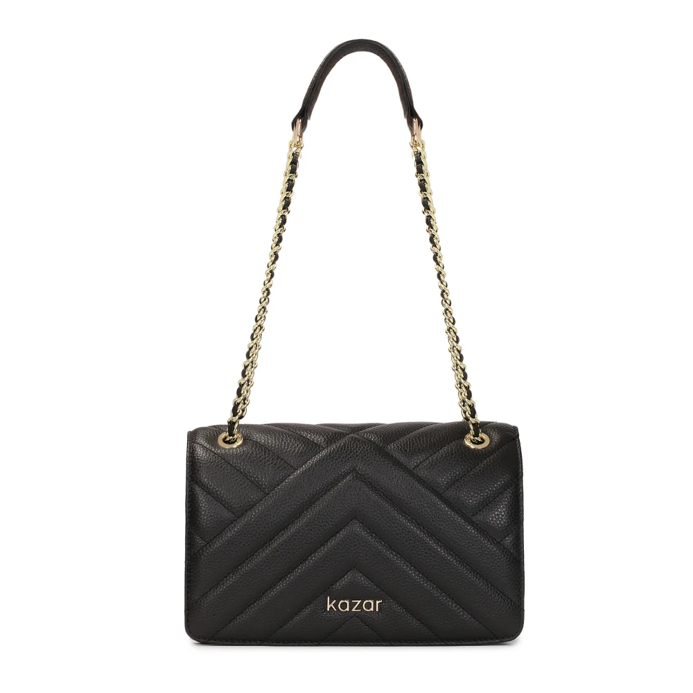 Kazar Zwarte langwerpige handtas met stiksels Black Dames