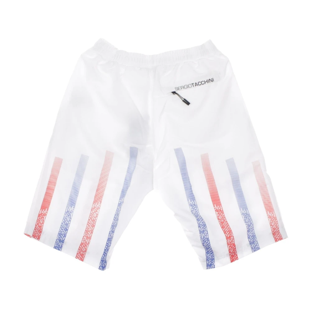 Sergio Tacchini Wit Blauw Tracksuit Shorts voor Heren White Heren