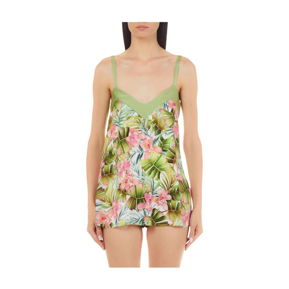 Liu Jo Vrouw Multicolor White Jungle Viscose Top