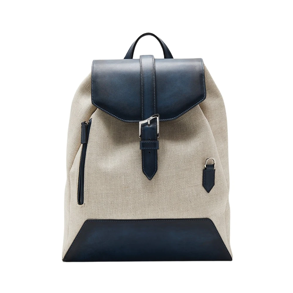 Biagini Handgeschilderde leren en canvas rugzak Multicolor Heren