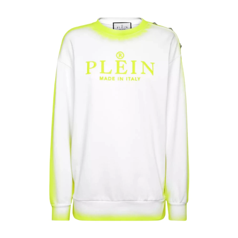 Philipp Plein Witte Fluorescerende Logo Sweater White Dames