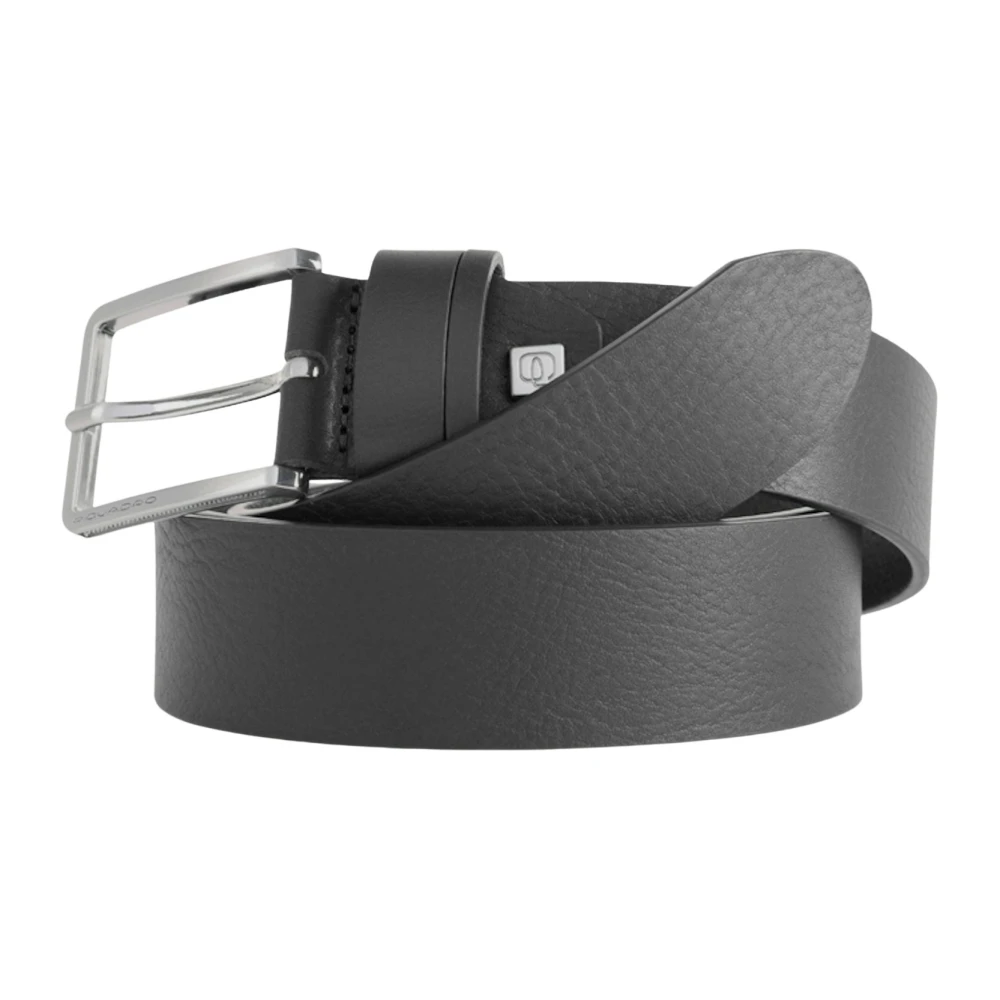 Piquadro Men's Black Belts, One Size, Belt With Prong Buckle