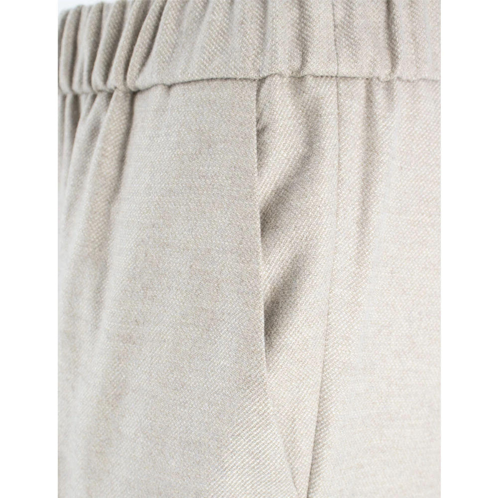 Antonelli Firenze Elegante Elastische Taille Straight Broek Beige Dames