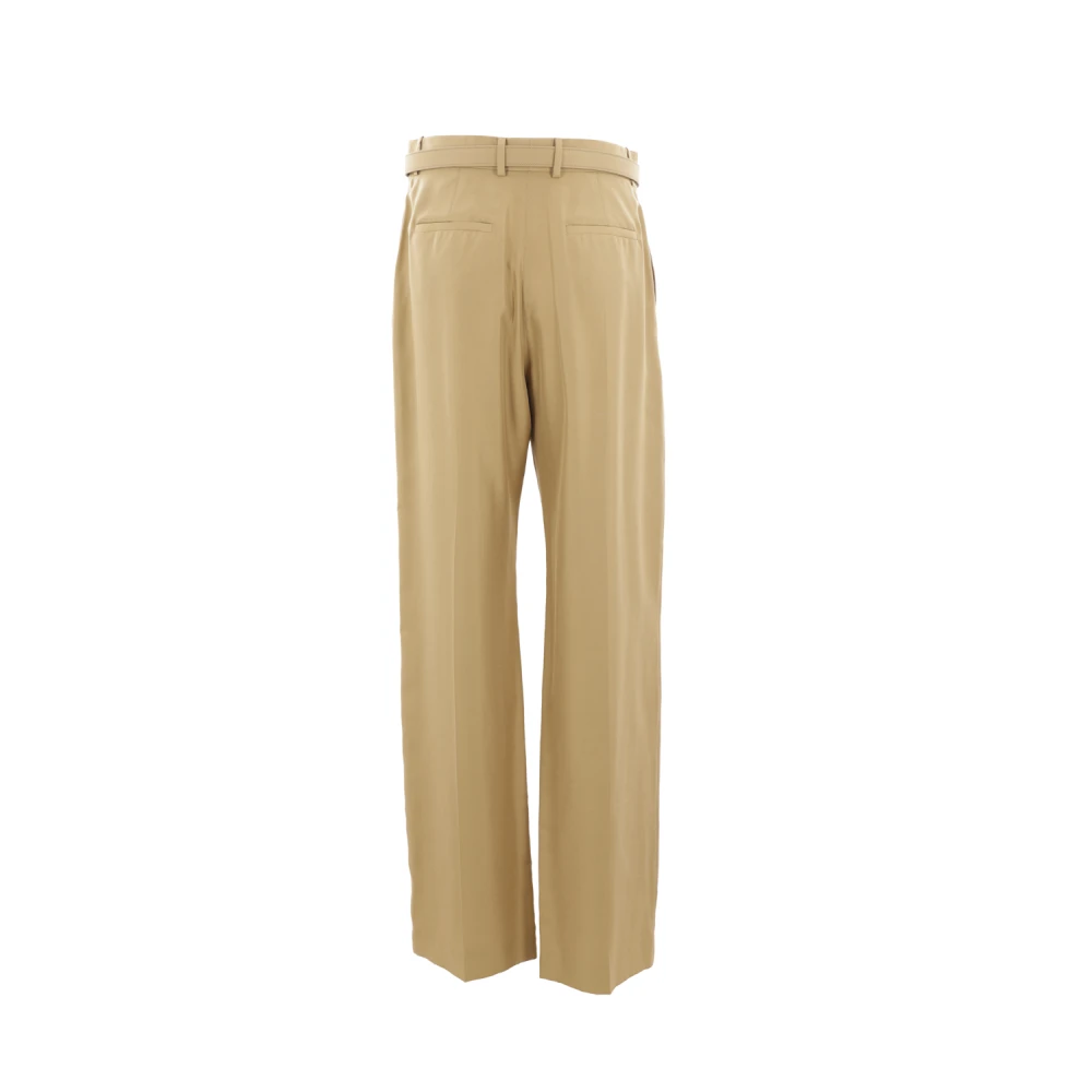 Loro Piana Zijden Pebble Stone Broek Gemaakt in Italië Brown Dames