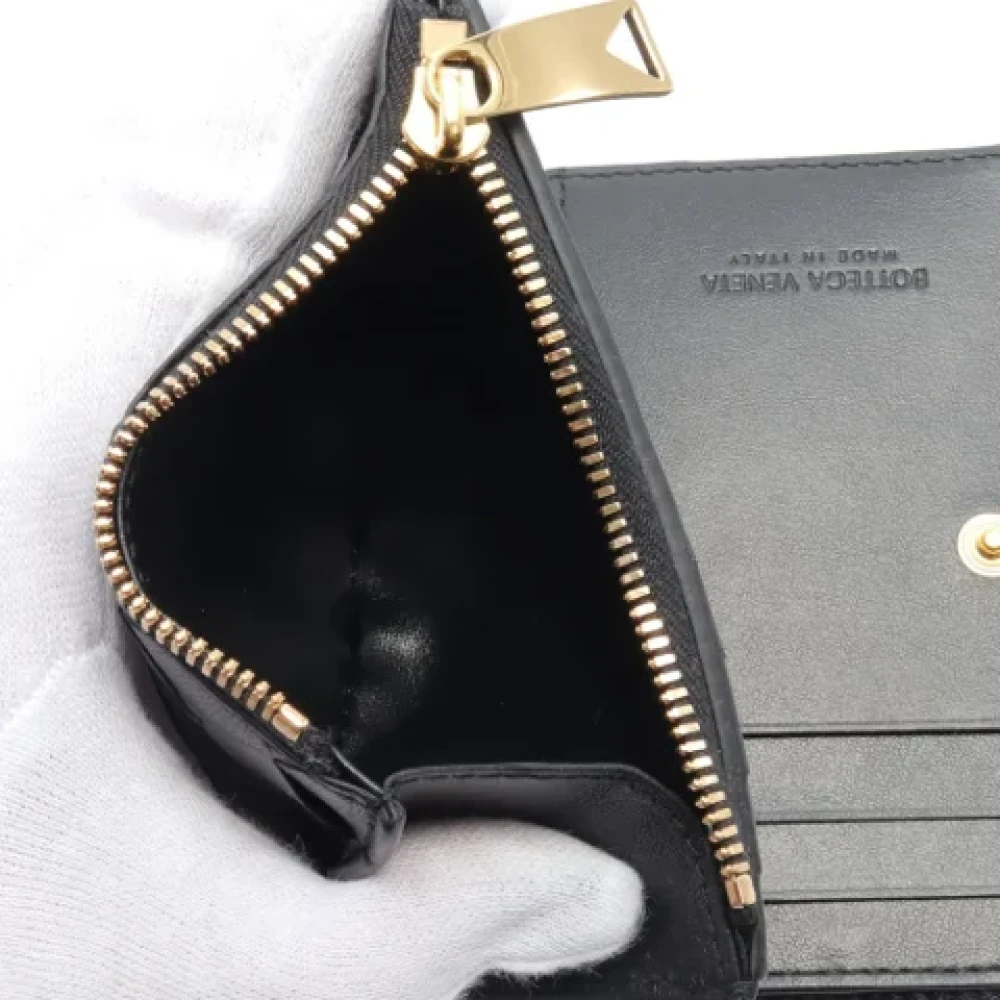 Bottega Veneta Vintage Pre-owned Leather wallets Black Dames
