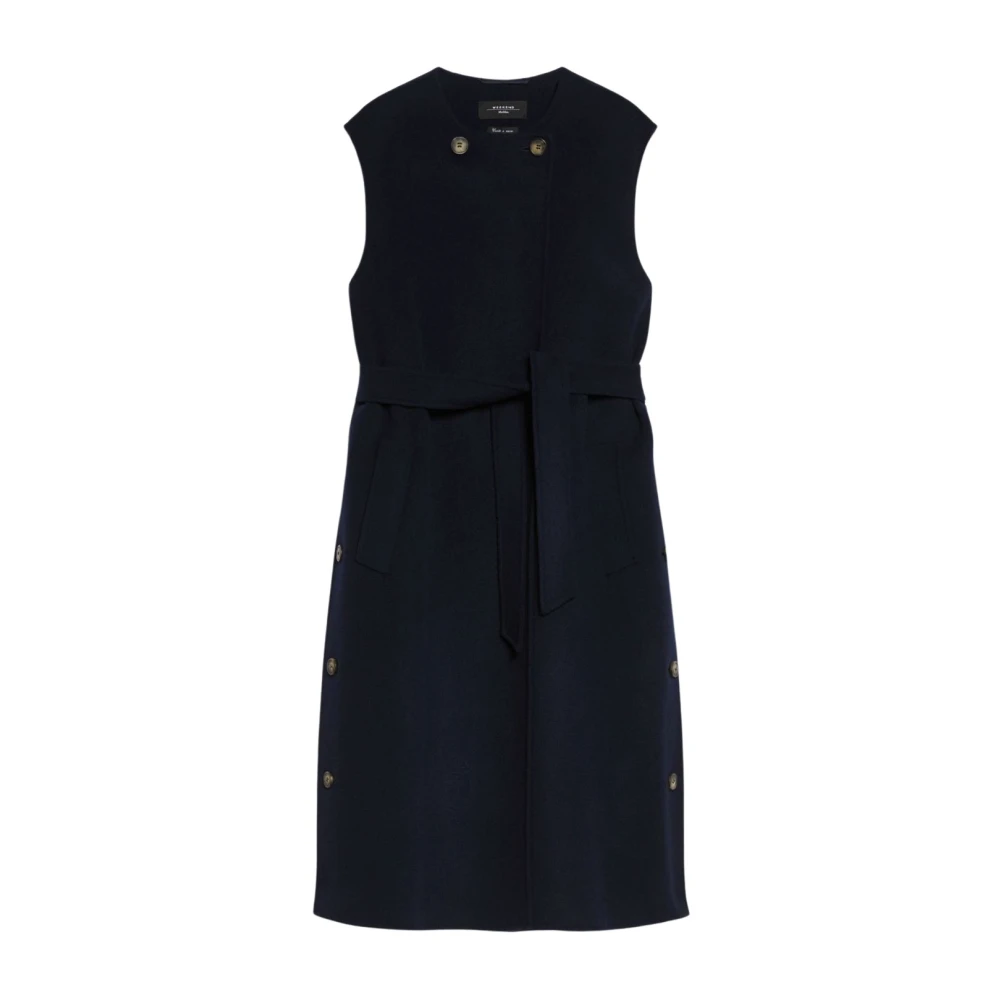 Max Mara Weekend Dubbelbreasted wollen vest Blue Dames