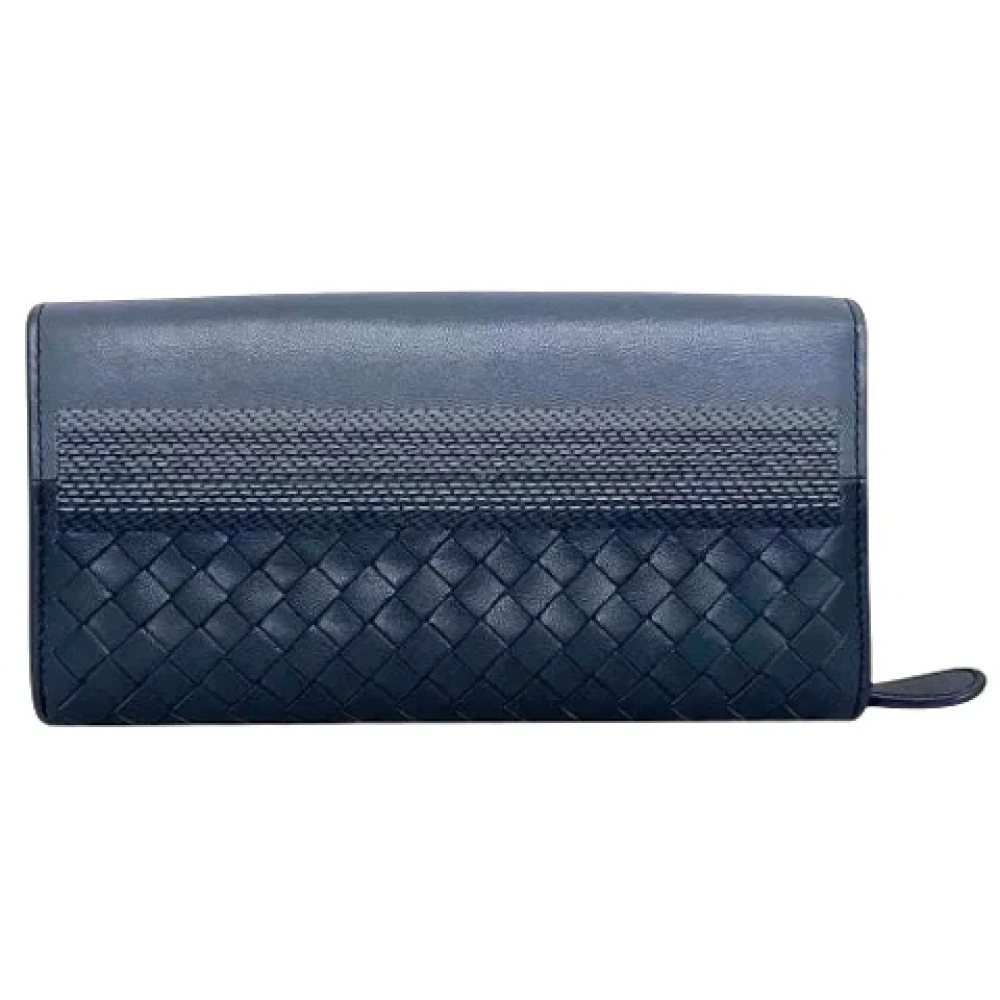 Bottega Veneta Vintage Pre-owned Leather wallets Blue Dames